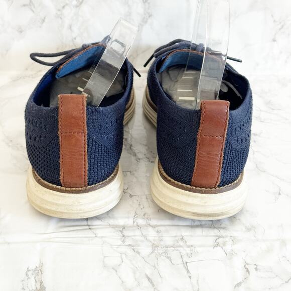 COLE HAAN Original Grand Stitchlite Wingtip Oxfords Navy Blue 8 - Picture 4 of 7